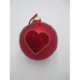 Pallina di Natale, Sfera di Vetro, 8 Cm, Trasparente con Decorazione