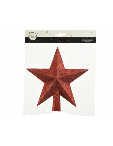 Puntale Natalizio a Stella Rossa cm.4,2x19x19 Puntale Natalizio a Stella Rossa cm.4,2x19x19