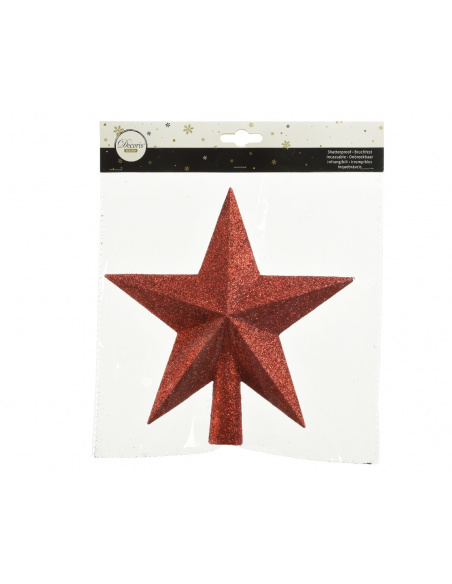 Puntale Natalizio a Stella Rossa cm.4,2x19x19 Puntale Natalizio a Stella Rossa cm.4,2x19x19
