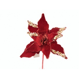 Fiore natalizio, Stella di Natale velluto/glitter assortito