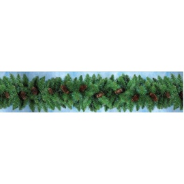 Ghirlanda Natalizia Verde con Pigne 270cm, diametro 27cm