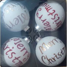 Pallina di Natale, Ornamento di Vetro, 10 Cm, Paillettes, Assortite