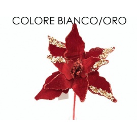 Fiore natalizio, Stella di Natale velluto/glitter assortito