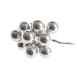 Bacche in vetro argento diam.2cm