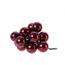 Bacche in vetro rosso scuro lucido diam.2cm