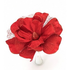 Fiore natalizio, Rosa Rossa 30cm 