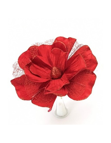 Fiore natalizio, Rosa Rossa 30cm 