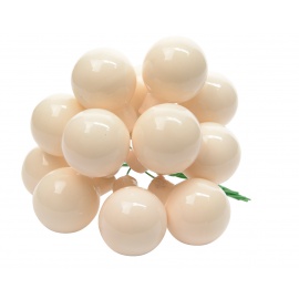 Bacche in vetro bianco lana diam.2cm