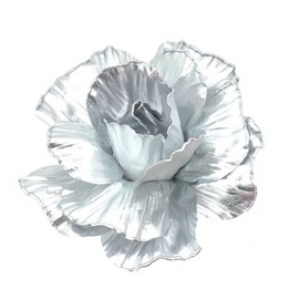 Fiore natalizio, Rosa Argento 30cm 