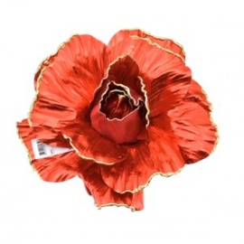 Fiore natalizio, Rosa Rossa 40cm 