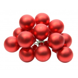 Bacche in vetro rosso opaco diam.2cm