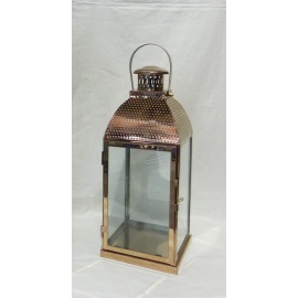 Lanterna quadrata rame 16x15,2x41 Cm 