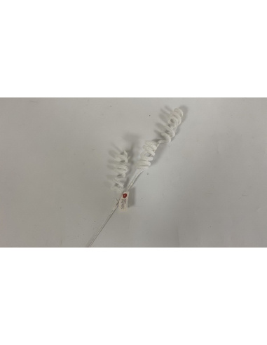 Fiore Natalizio, Ramo 3 Riccioli, glitter bianco 77cm  