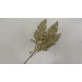 Fiore Natalizio, Ramo Felce Glitter Oro 82 cm 