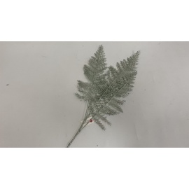 Fiore Natalizio, Ramo Felce Glitter Menta 82 cm 