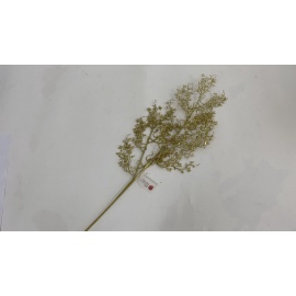 Fiore Natalizio, Ramo con Foglioline Glitter oro 80cm 