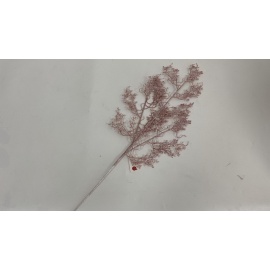Fiore Natalizio, Ramo con Foglioline Glitter Rosa 80cm 