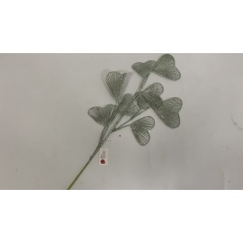 Fiore Natalizio, Ramo Ginko Glitter Menta 75cm 