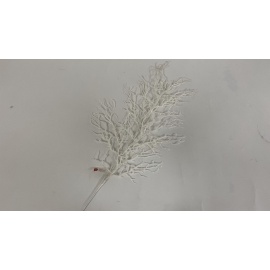 Fiore Natalizio, Ramo Corallo Glitter Bianco 75cm 