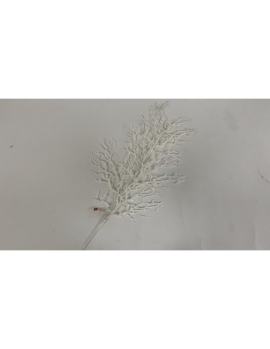 Fiore Natalizio, Ramo Corallo Glitter Bianco 75cm 