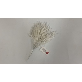 Fiore Natalizio, Ciuffo Glitter Bianco 18cm