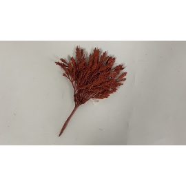 Fiore Natalizio, Ciuffo Glitter Rosso 18cm 