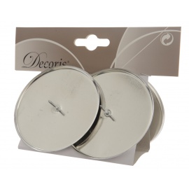 Portacandela avvento argento conf. 4 pezzi 2