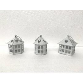 Lanterna a casetta Bianco 8 x 7,5 x 9 Cm Assortite