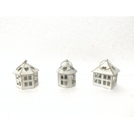 Lanterna a casetta Avorio 8 x 7,5 x 9 Cm Assortite