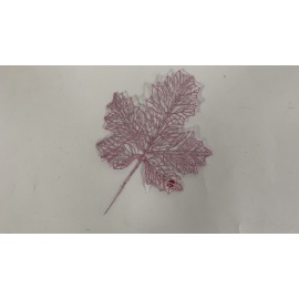 Fiore Natalizio, Foglia Quercia Glitter Rosa cm 33