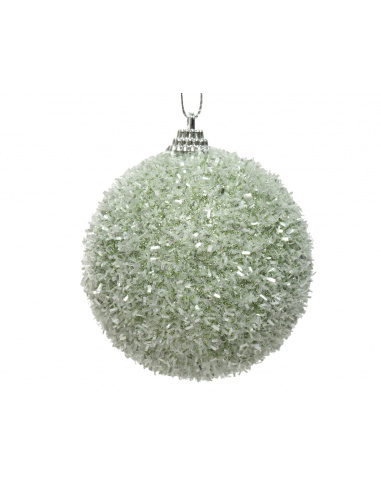 Pallina di Natale, sfera polistirolo verde salvia diam.10cm