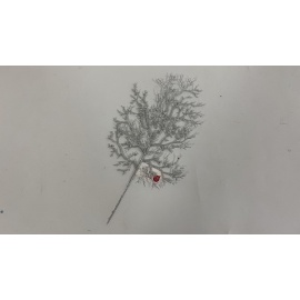 Fiore Natalizio, Foglia Corallo Glitter Argento 33cm 