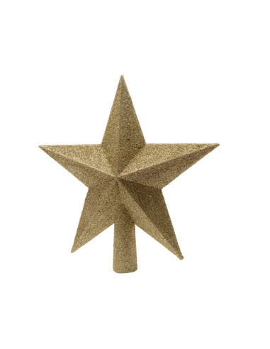 Puntale stella glitter oro cm.19