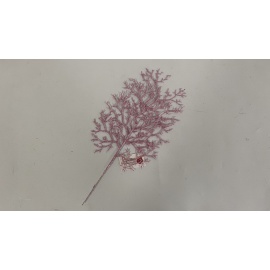 Fiore Natalizio, Foglia Corallo Glitter Rosa 33cm 