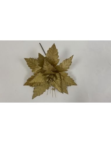 Fiore Natalizio, Stella di Natale Oro 40cm 