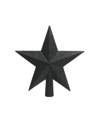 Punta a stella nera con glitter cm.19