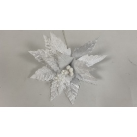 Fiore Natalizio, Stella di Natale Bianco 40cm