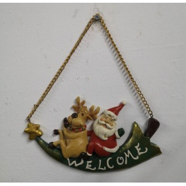 Coppia Renne Natalizie giocose, 15x8x17 cm