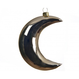 Pallina di Natale, sfera mezzaluna champagne cm.10X3X12,5