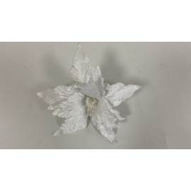 Fiore Natalizio, Stella di Natale Bianco 25cm 