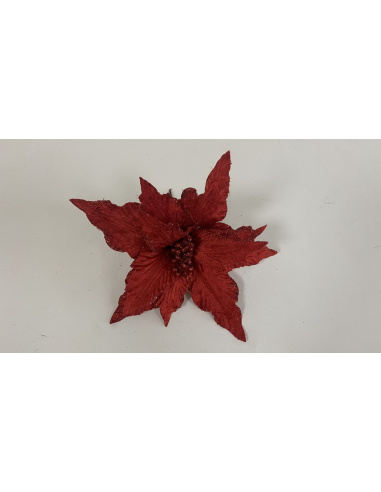 Fiore Natalizio, Stella di Natale Rosso 25cm 