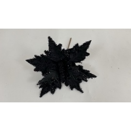 Fiore Natalizio, Stella di Natale Nero 30cm 