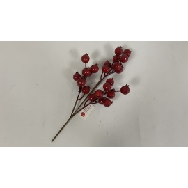 Fiore Natalizio, Ramo Bacche Rosse 37cm