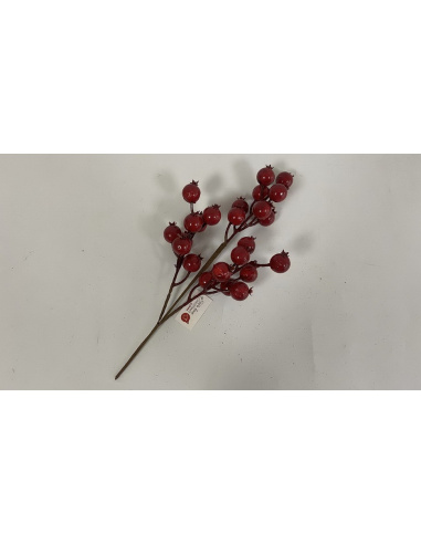Fiore Natalizio, Ramo Bacche Rosse 37cm 