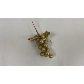 Fiore Natalizio, Rametto Bacche Oro 24cm 