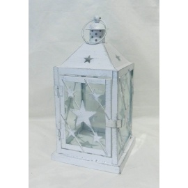 Lanterna Quadrata Bianco 13 x 13 x 26.5 Cm 