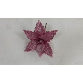 Fiore Natalizio, Stella di Natale Glitter Rosa Confetto 28cm  