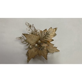 Fiore Natalizio, Stella di Natale Velluto Champagne 25cm