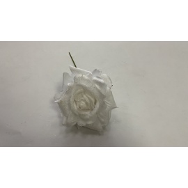 Fiore Natalizio, Rosa Bianco Ghiacciato 13cm