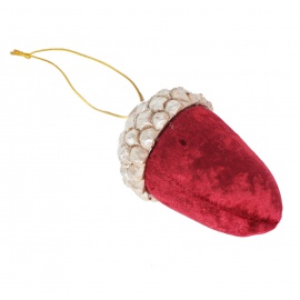 Ghianda Velluto Rosa, Imbottita, 7x7x12 cm